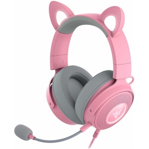 אוזניות גיימינג חוטיות Razer Kraken Kitty V2 ורוד