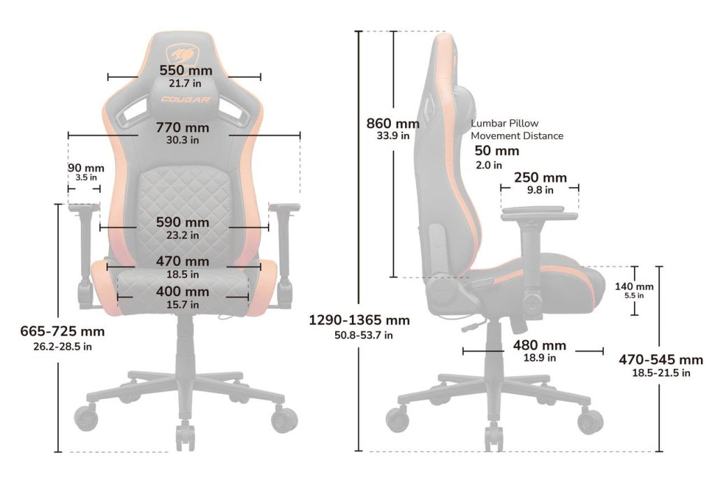 COUGAR DEFENSOR Gold gaming chair 