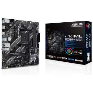 לוח אם ASUS PRIME B550M-K ARGB M4 2DIMM DUAL M.2 AURA