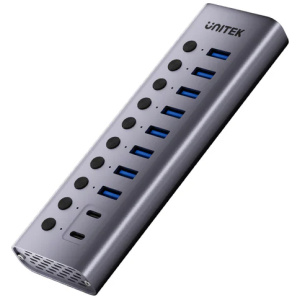 מפצל UNITEK 10PORT USB-C מפסקים