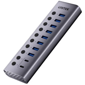 מפצל UNITEK 10PORT USB-C מפסקים