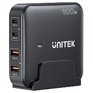 מטען ל4 יציאות טעינה 100W שחור UNITEK