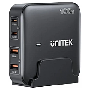 מטען ל4 יציאות טעינה 100W שחור UNITEK