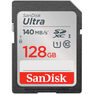 כרטיס זיכרון sandisk sd ultra 128gb