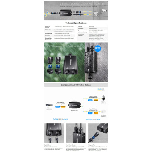 2-Channel Outdoor Gigabit PoE Extender ספק מובנה מתכת מרחק עד 100 מטר שידור