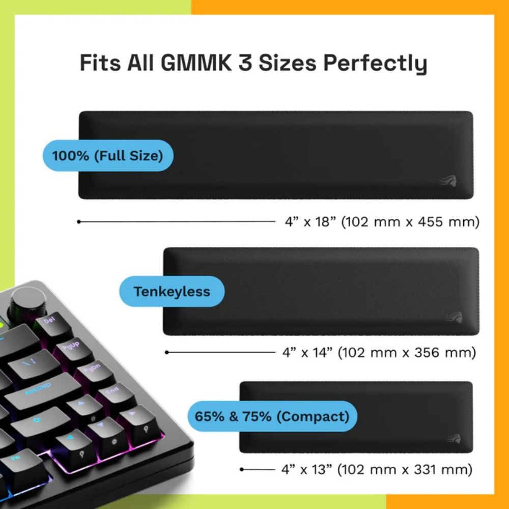 משטח גיימינג Glorious Ergonomic Wrist Rest - TKL - Cloth שחור – תמונה 2
