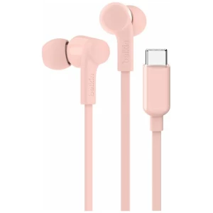 אוזניות + מיקרופון חוטיות USB-C ורוד