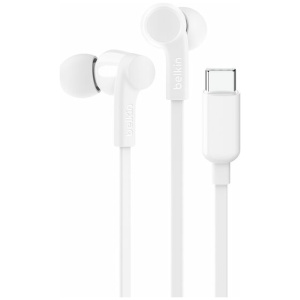 אוזניות + מיקרופון חוטיות USB-C לבן