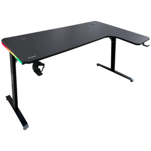 שולחן גיימינג פינתי שחור ימין תאורת RGB אורך 160*100 DRAGON