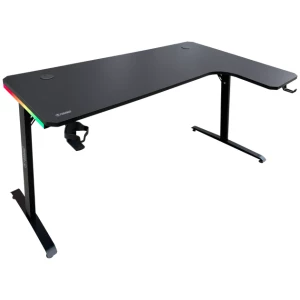 שולחן גיימינג פינתי שחור ימין תאורת RGB אורך 160*100 DRAGON