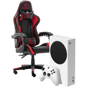 מבצע באנדל גיימינג XBOX SERIES S 512GB + מושב גיימינג שחור-אדום SCORPIUS LIFE
