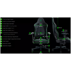 כיסא גיימינג RAZER ENKI ירוק-שחור