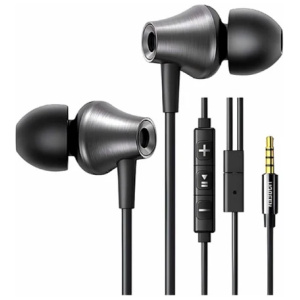 אוזניות סיליקון + מיקרופון Ugreen in ear 3.5mm שחור