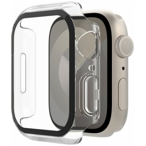 מגן מסך וכיסוי שקוף (זכוכית ופלסטיק) ל-Apple Watch 7/8/9