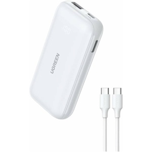 מטען נייד UGREEN 10000mAh Charging 30W Digital Display לבן