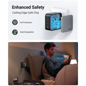 מטען קיר מהיר עם 3 יציאות USB-C ויציאת UGREEN 100W USB-A 