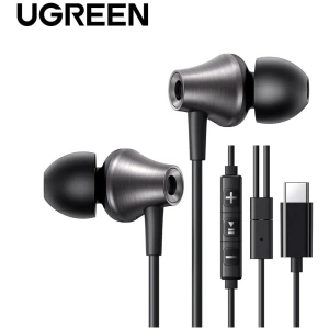 אוזניות סיליקון + מיקרופון Ugreen in ear type c שחור