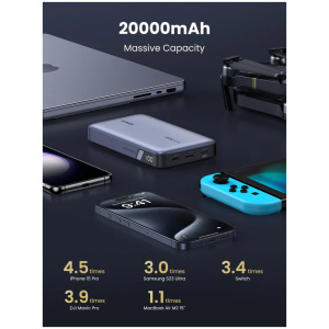 מטען נייד מהיר במיוחד UGREEN 100W 20000mAh אפור