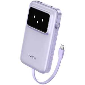מטען נייד מהיר 30W 10000mAhUGREEN UNO USB-C עיצוב רובוט סגול