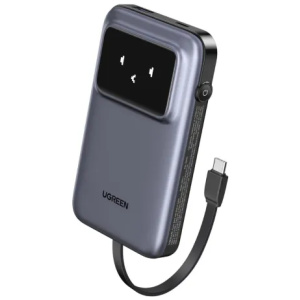 מטען נייד מהיר 30W 10000mAhUGREEN UNO עיצוב רובוט אפור