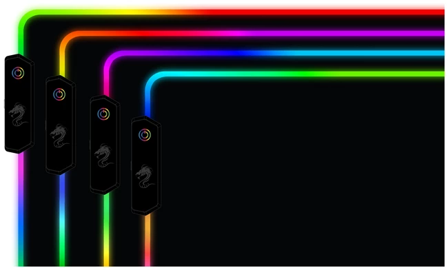 משטח גיימינג DRAGON PAD RGB 80*30 XL – תמונה 2