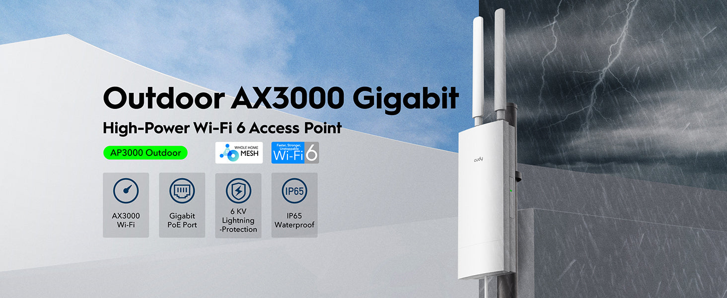 נקודת גישה, Cudy, AX3000, Wi-Fi 6, High Power, Gigabit, OFDMA, MU-MIMO, מגדיל טווח