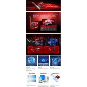 מתאם רשת cudy pcie 2.5gbps
