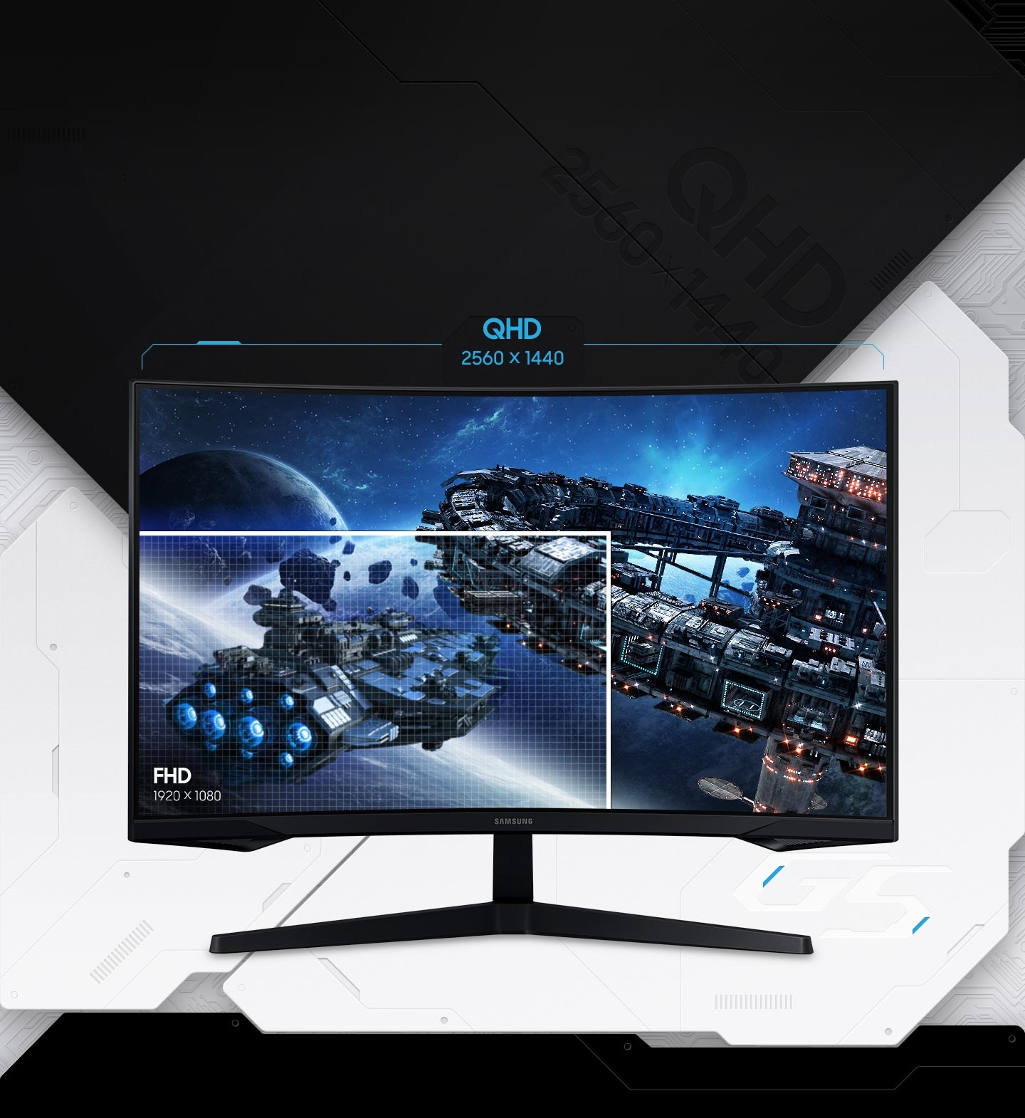 מסך מחשב ‏27 ‏אינטש Samsung Odyssey G5 G55C LS27CG552EMXUE WQHD סמסונג
