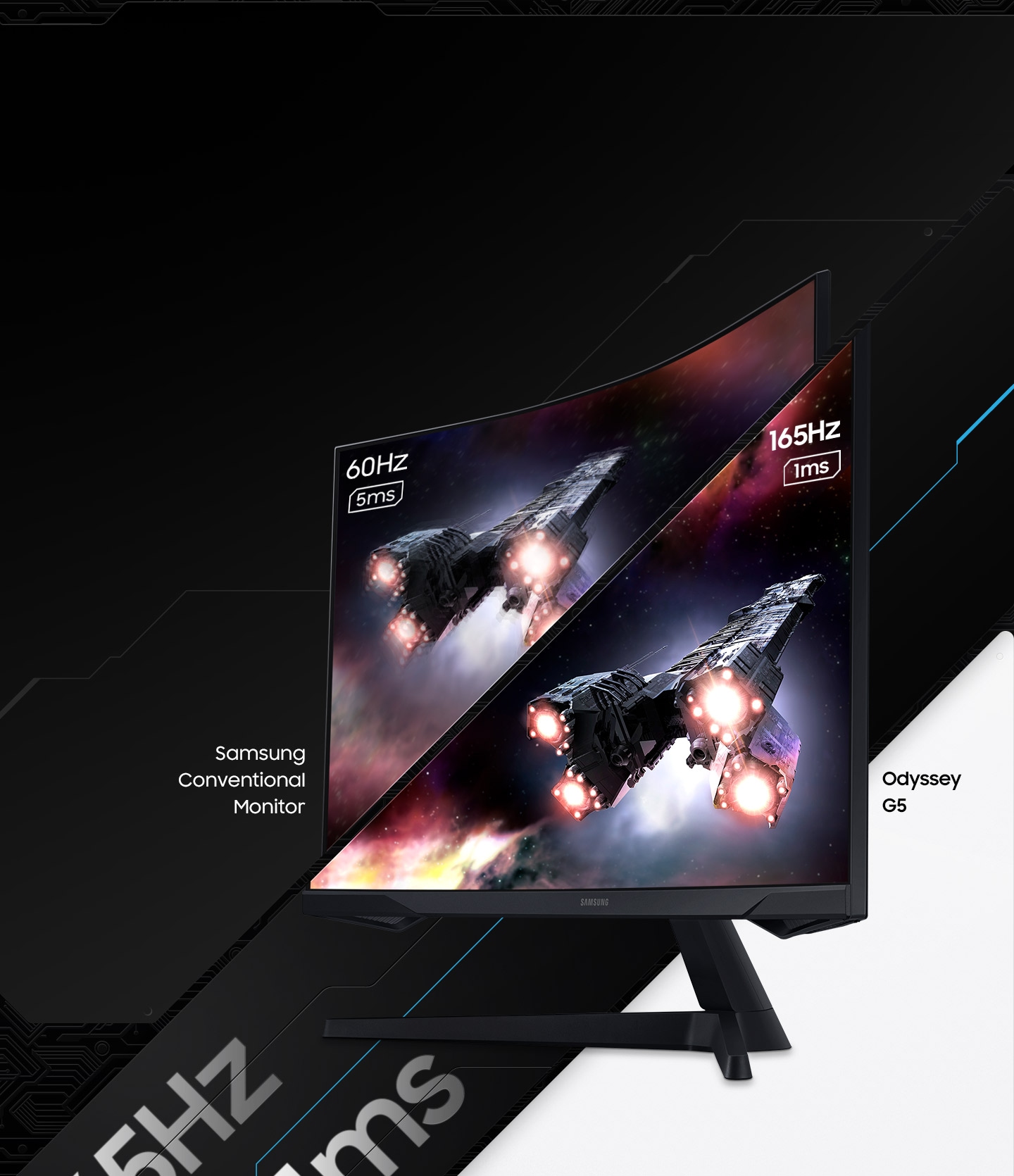 מסך מחשב ‏27 ‏אינטש Samsung Odyssey G5 G55C LS27CG552EMXUE WQHD סמסונג
