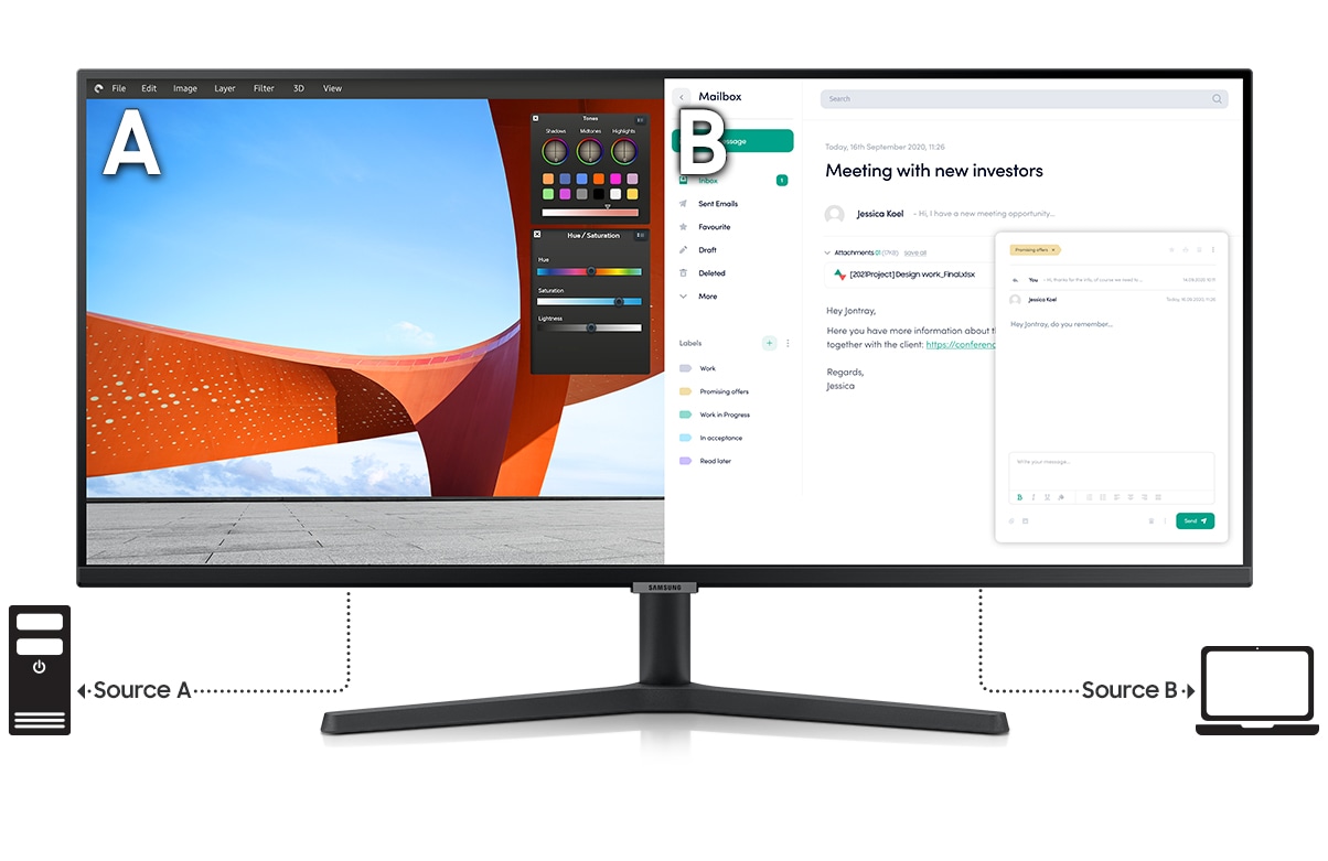 מסך מחשב Samsung ViewFinity S5 S34C500GAM UWQHD VA 34'' FreeSync
