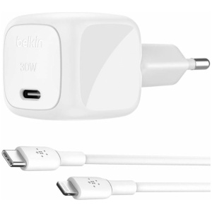 מטען קיר קומפקטי Belkin BoostCharge USB-C 30W + כבל