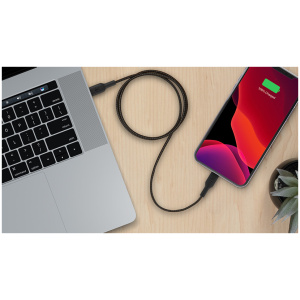 כבל USB-C קלוע ל-Lightning (1 מטר / 3.3 רגל, לבן)