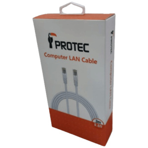 כבל רשת באורך 3 מטר protec cat 6e